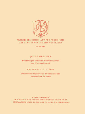cover image of Beziehungen zwischen Netzwerktheorie und Thermodynamik / Informationstheorie und Thermodynamik irreversibler Prozesse